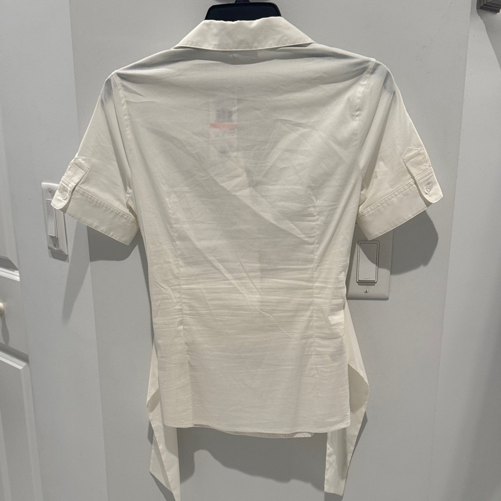 BCBGMaxAzria White Button Down Women's Shirt - Picture 3 of 5